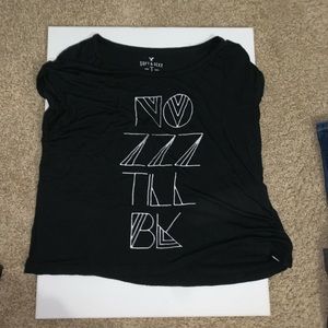 Black flowing crop top